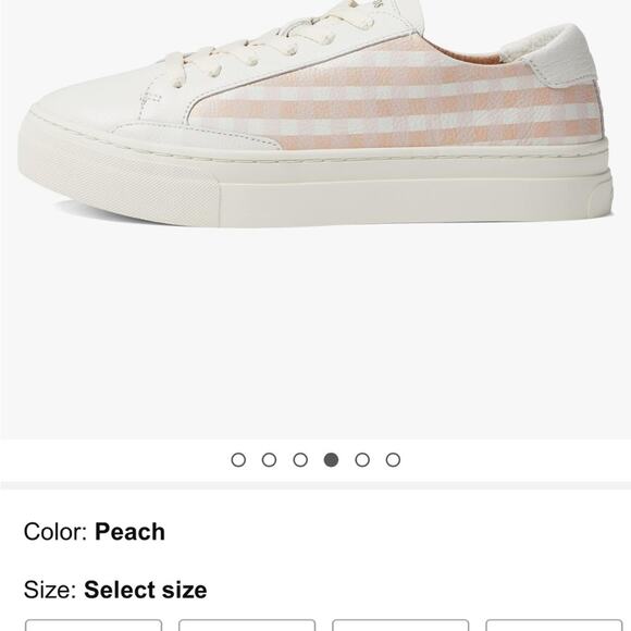 Soludos womens Check Mate Ibiza Platform Sneaker‎ Peach Womens size 11 - Picture 3 of 4